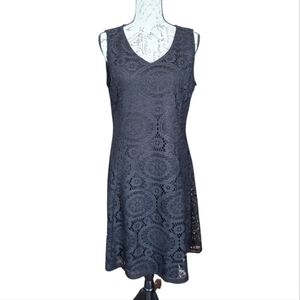 Joan Rivers Black Lace Sleeveless A-line Dress 12